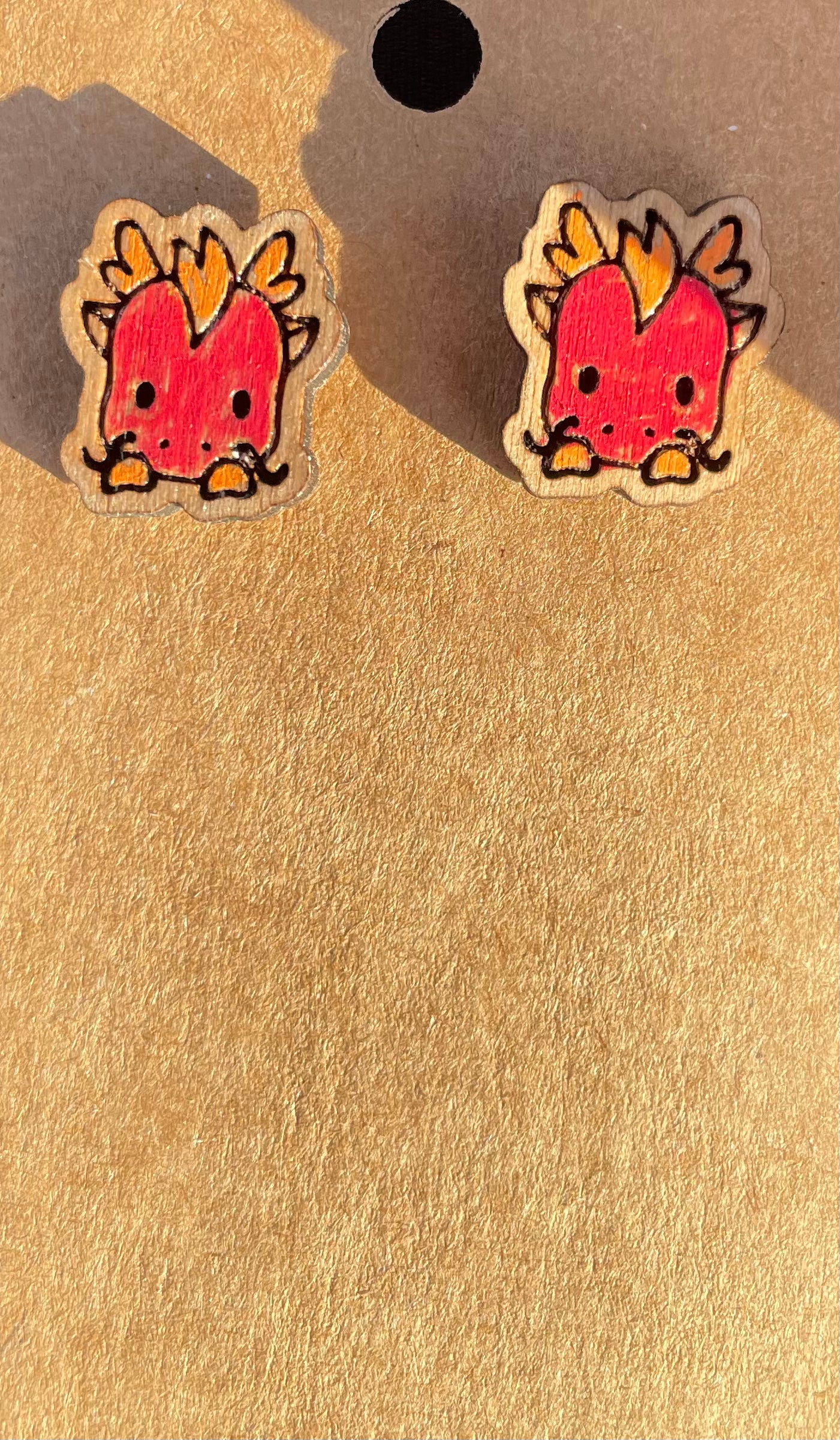 Red Dragon Stud Earrings